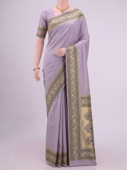 Lavender Katan Silk Saree Dummy View 01