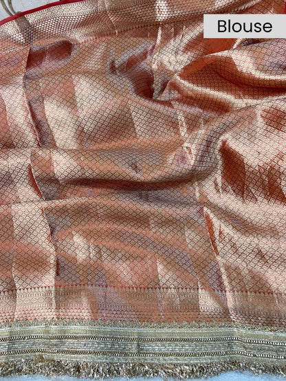 Red Brocade Blouse