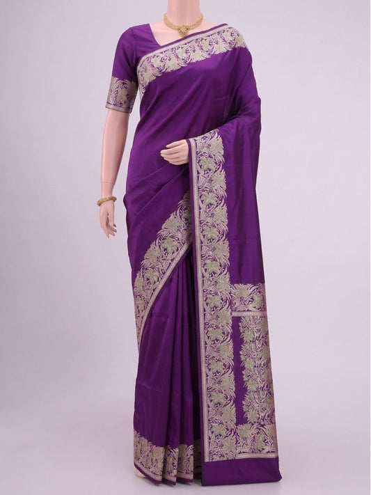 Purple Katan Silk Saree Dummy view 01