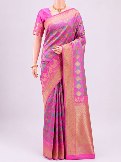 Pink Katan Silk Saree Dummy View 01