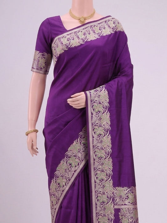 Purple Katan Silk Saree Dummy view 02