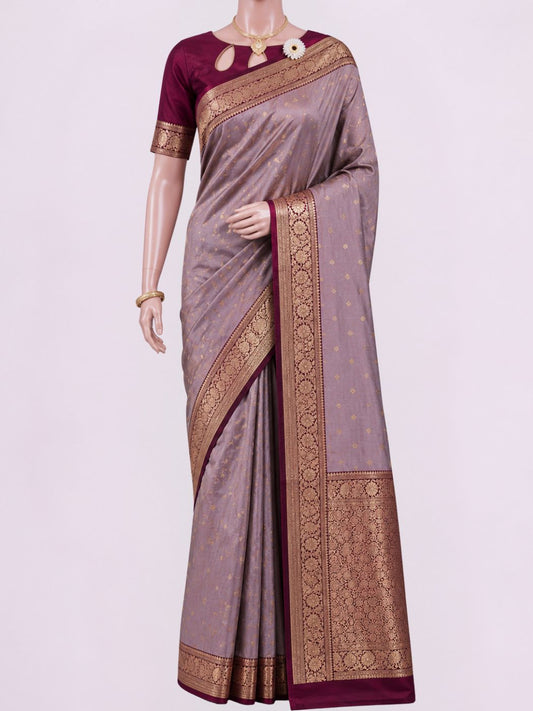 Mauve Katan Silk Saree Dummy View 01