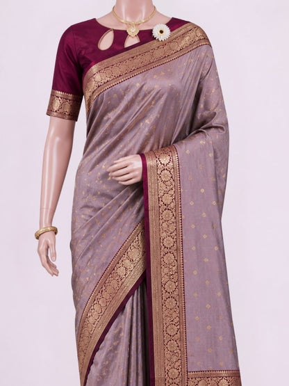 Mauve Katan Silk Saree Dummy View 02