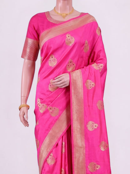Pink Katan Silk Saree Dummy View 02