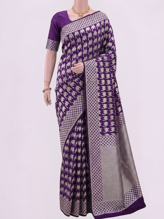 Dark Purple Katan Silk Saree Dummy View 01