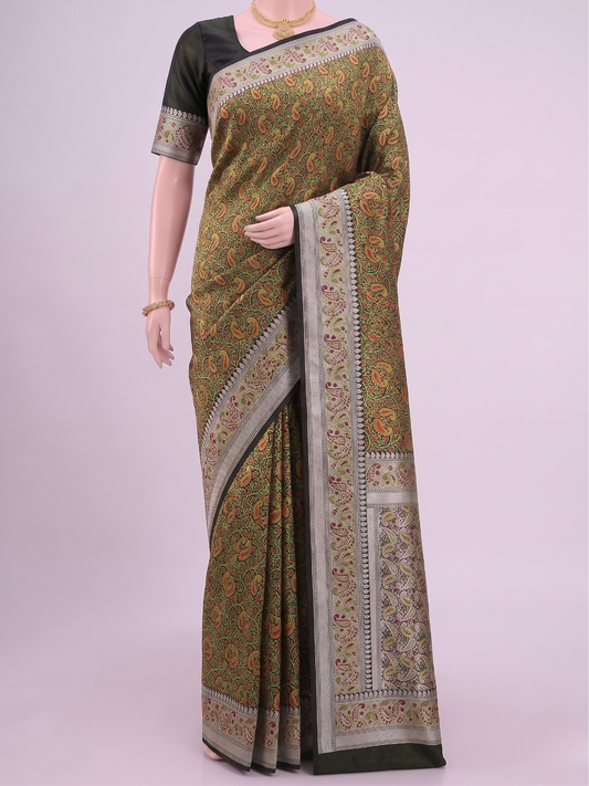 Green Katan Tanchoi Silk Saree Dummy View 01