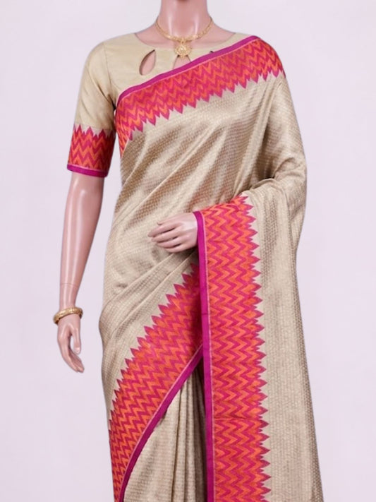 White Katan Silk Saree Dummy View 02