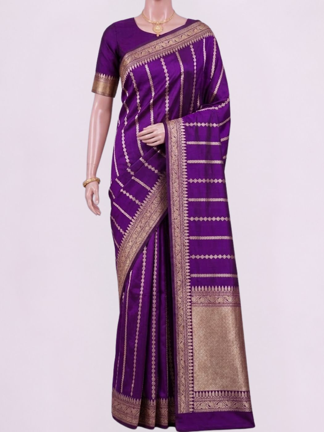 Purple Katan Silk Saree Dummy View 01