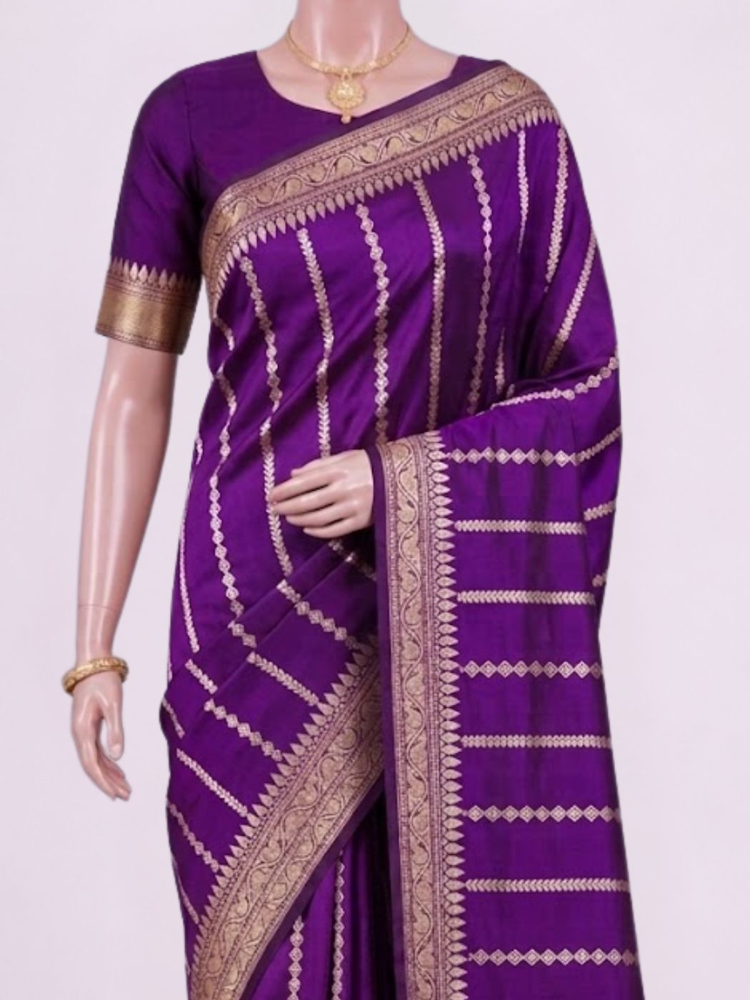 Purple Katan Silk Saree Dummy View 02