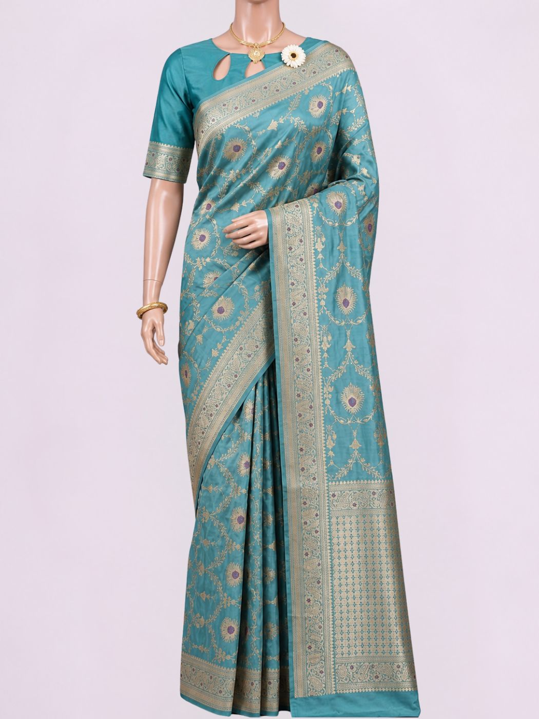 Aqua Green Katan Silk
