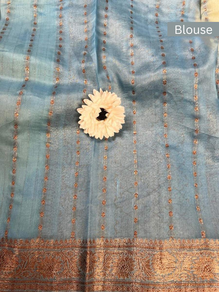 Blue Kora Silk Blouse