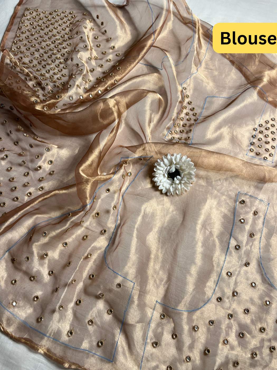 Copper Brown Tissue Silk Blouse