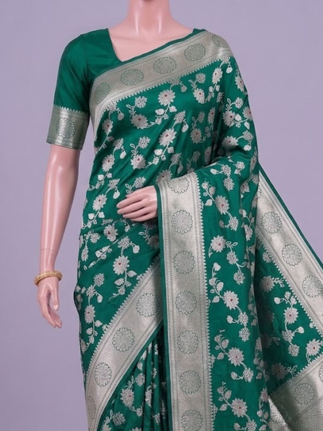 Dark Green Katan Silk