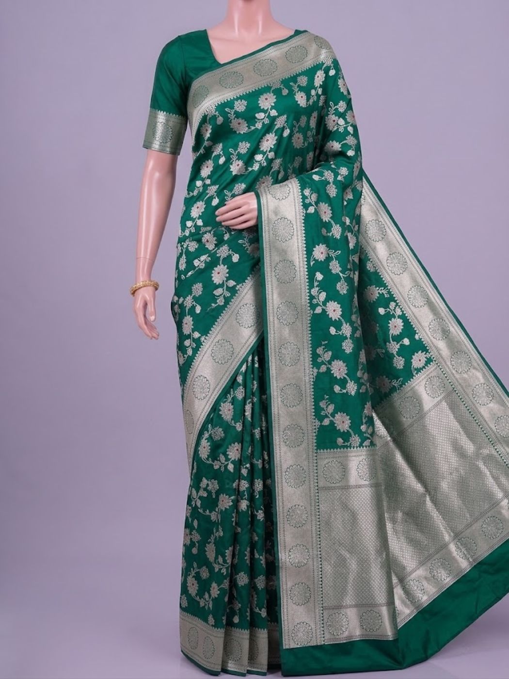 Dark Green Katan Silk