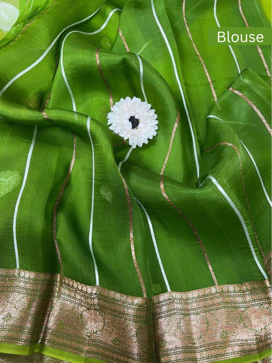 Green kora Silk Blouse