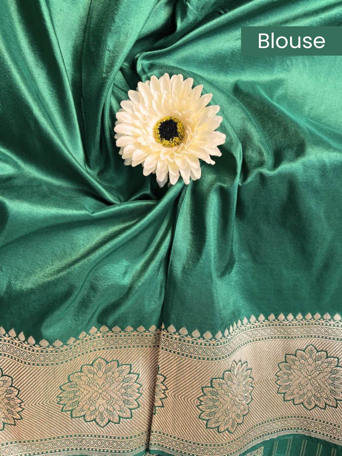 Dark Green Katan Silk blouse
