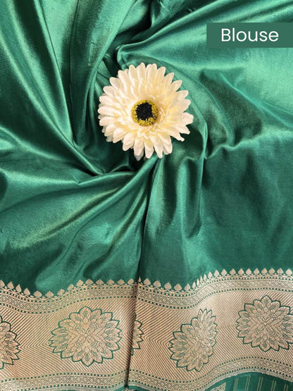  Dark Green Katan Silk blouse