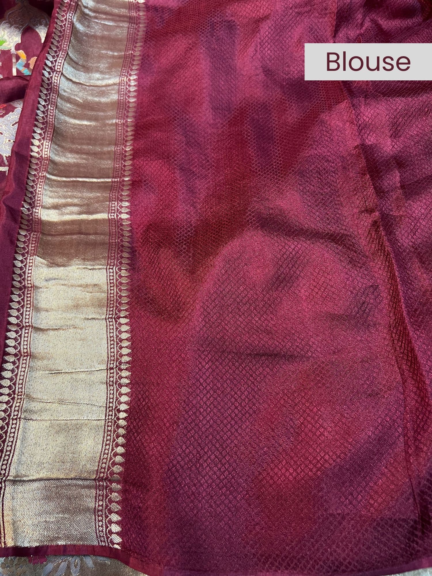 Elegant red blouse with a smooth finish, perfect for traditional and festive wear - mantavya banaras 