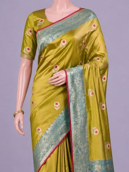 Olive Green Katan Silk