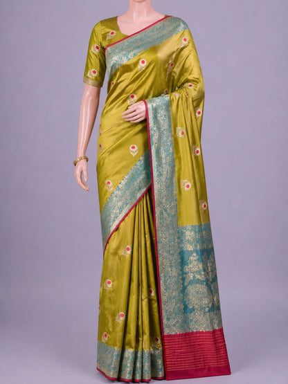 Olive Green Katan Silk
