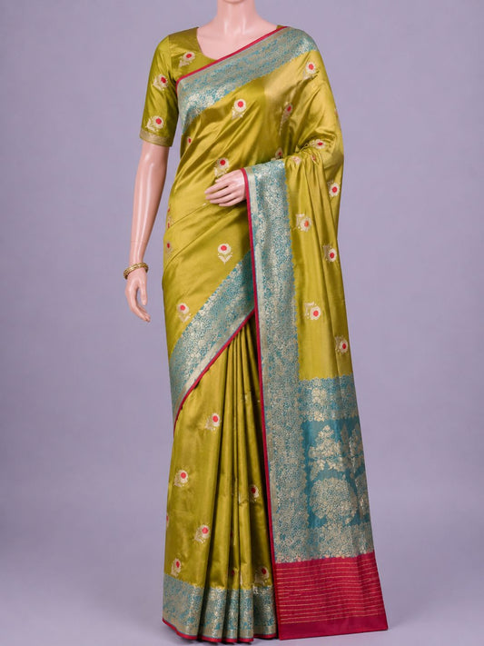 Olive Green Katan Silk