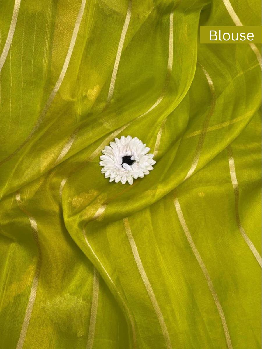 Olive Green Kora Silk Blouse
