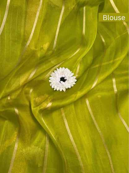 Olive Green Kora Silk Blouse