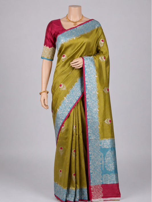 Olive Green Katan Silk