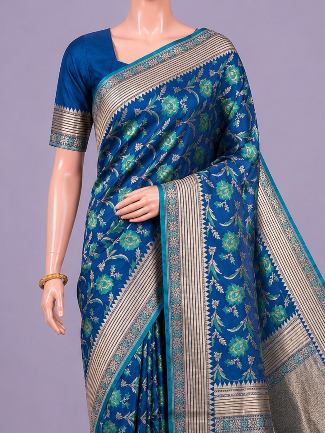 Peacock Blue Katan Silk