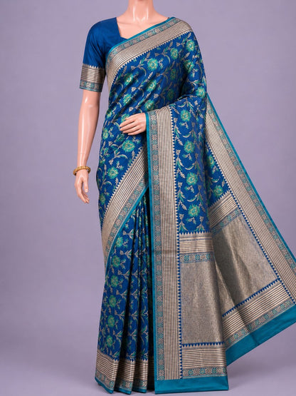 Peacock Blue Katan Silk