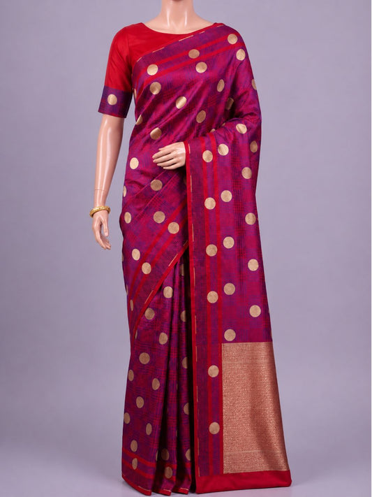 Pink and Purple tones Katan Silk