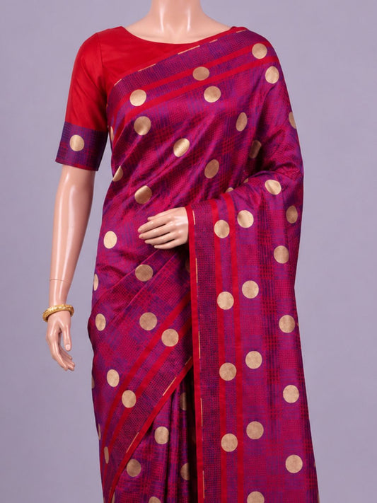 Pink and Purple tones Katan Silk