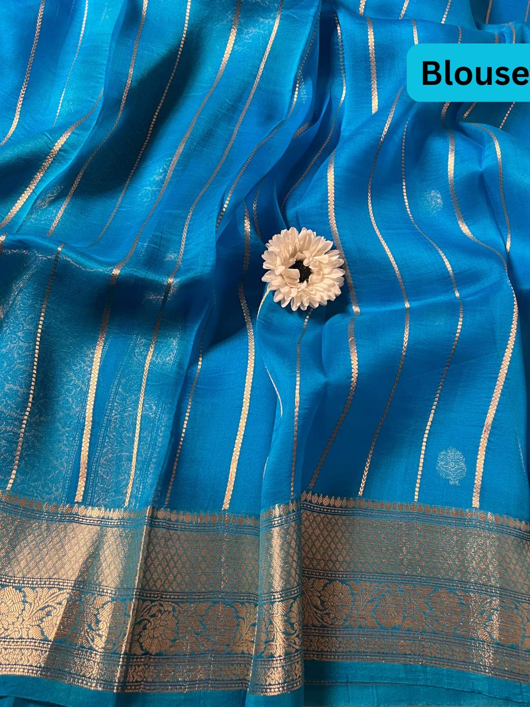 Royal Blue Kora Silk Blouse