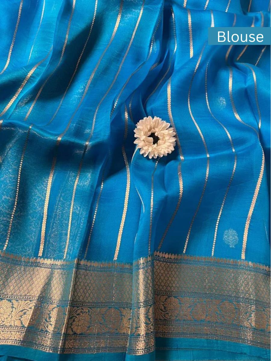 Royal Blue Kora Silk Blouse