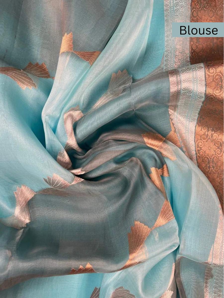 Sly Blue Kora Silk Blouse