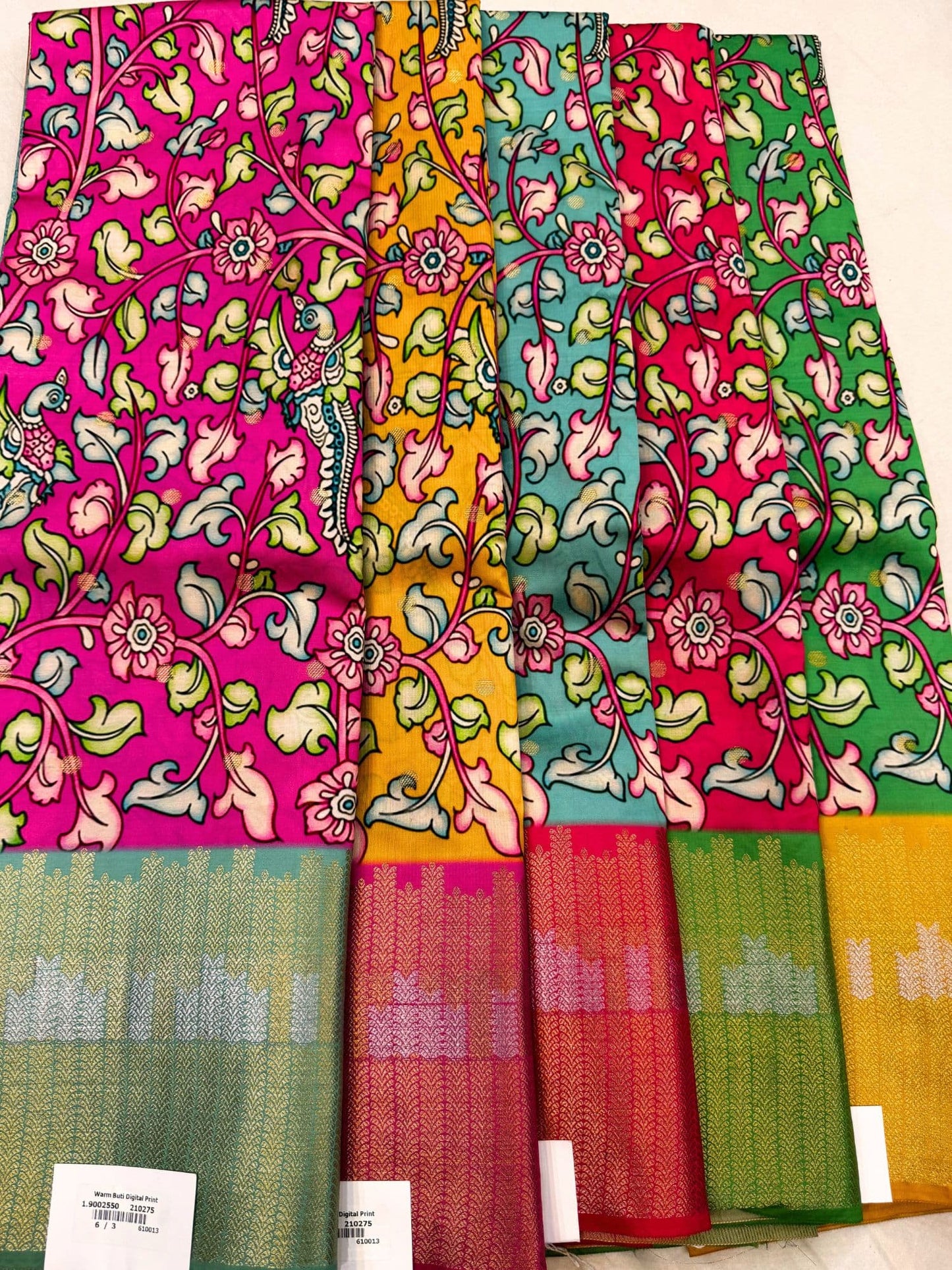 Trendy digital print saree in multiple colors with contemporary motifs – mantavya banaras