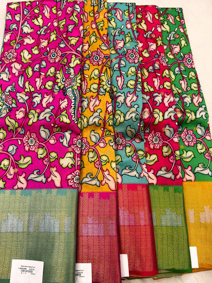Trendy digital print saree in multiple colors with contemporary motifs – mantavya banaras