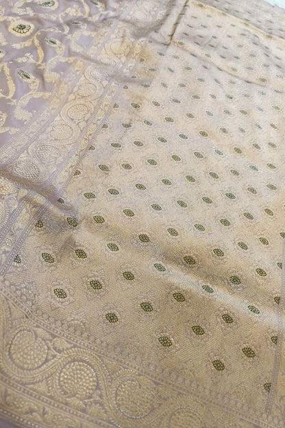Handwoven Light Mauve Katan Silk Saree