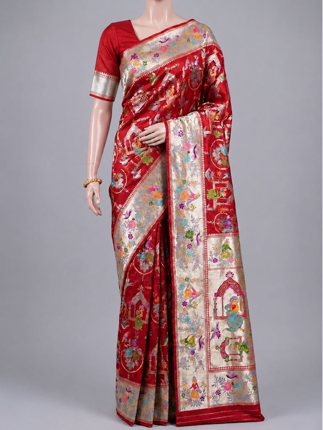 Red Mashru Silk