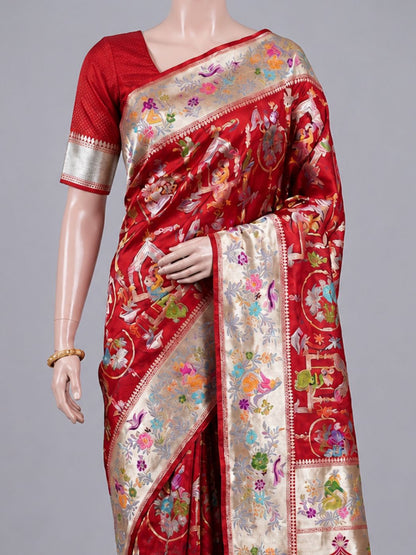 Red Mashru Silk