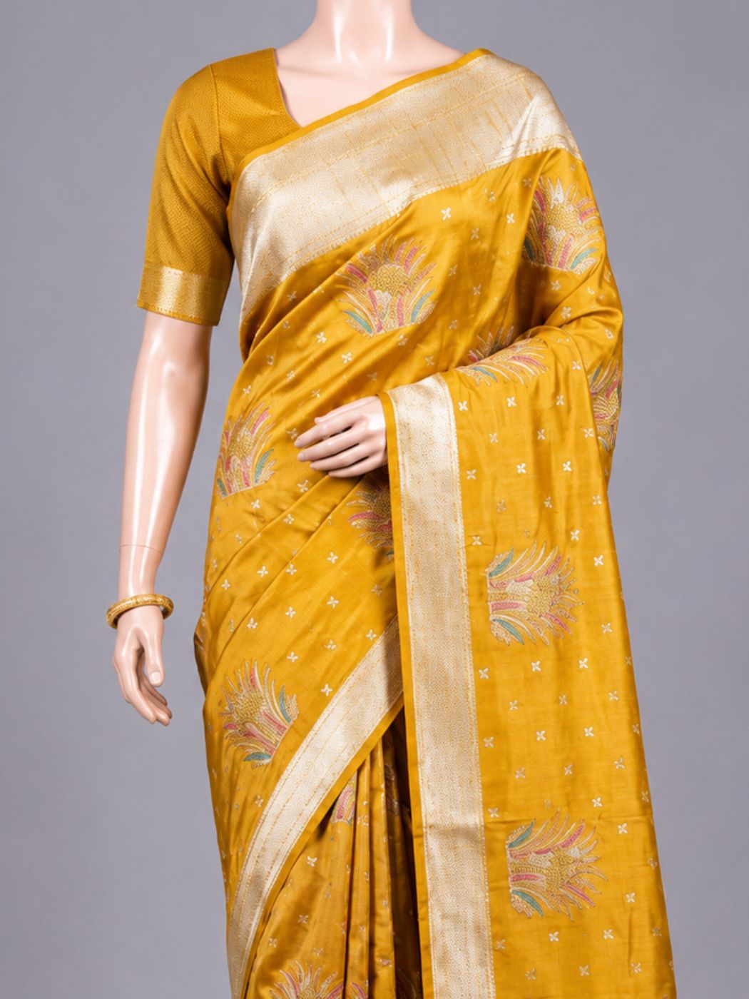 Yellow Mashru Silk