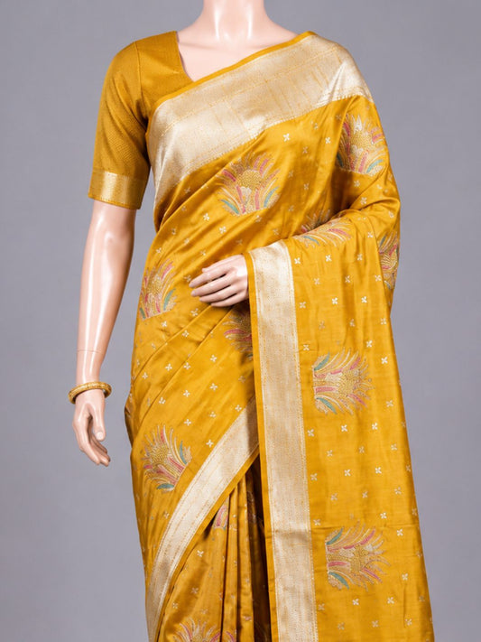 Yellow Mashru Silk