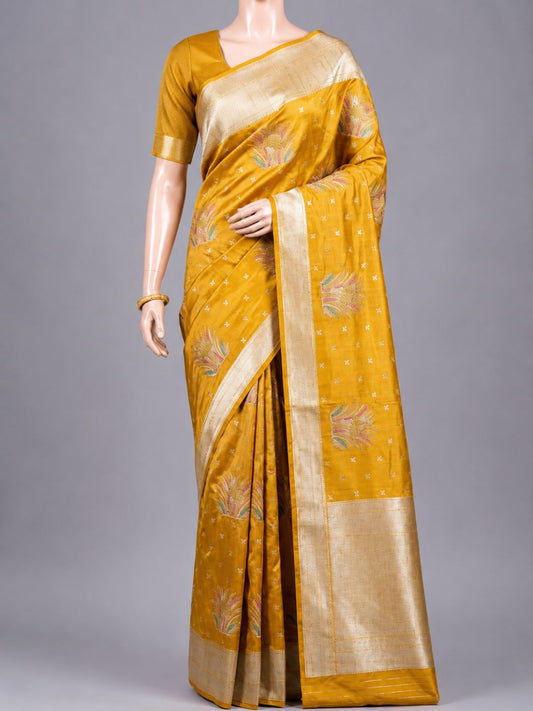 Yellow Mashru Silk