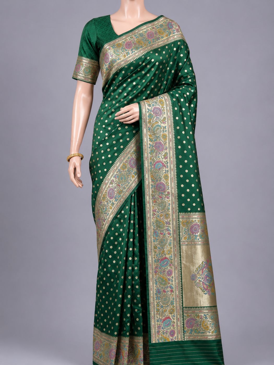 Green Mashru Silk