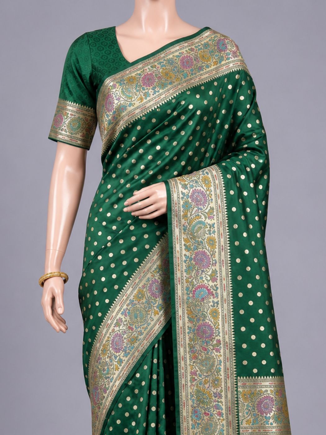 Green Mashru Silk