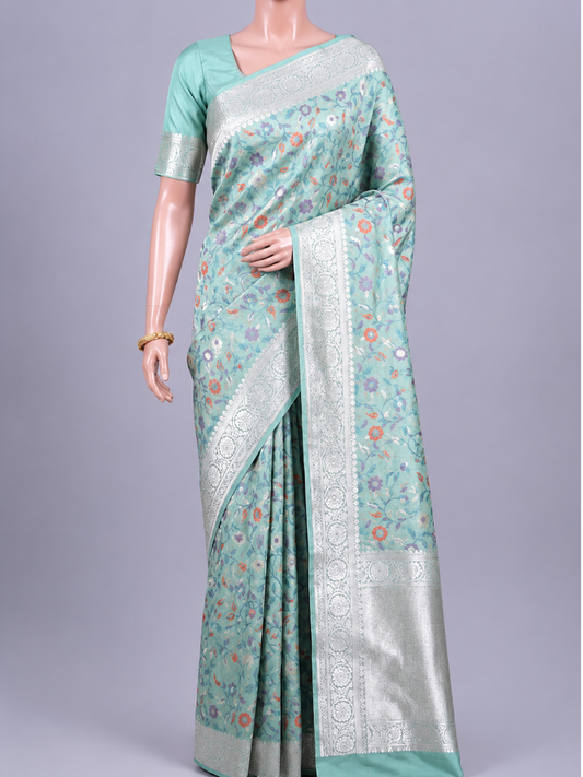 Mint Green Katan Silk Sarew Dummy View 01