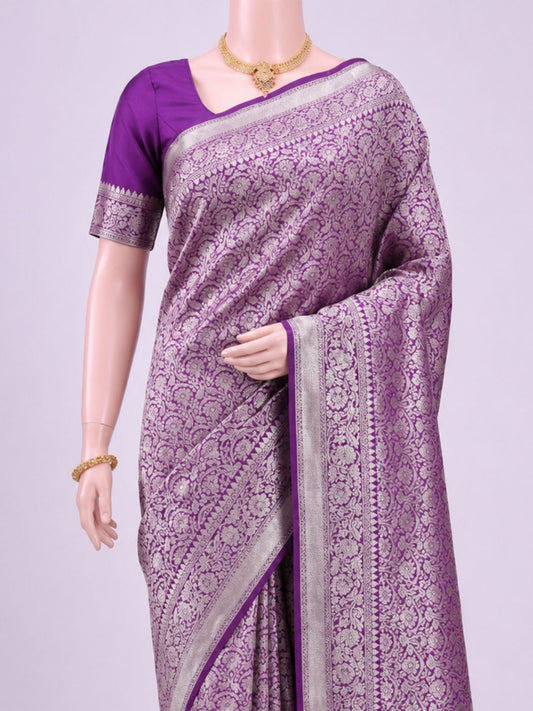 Magenta Purple Katan Silk Saree Dummy View 02