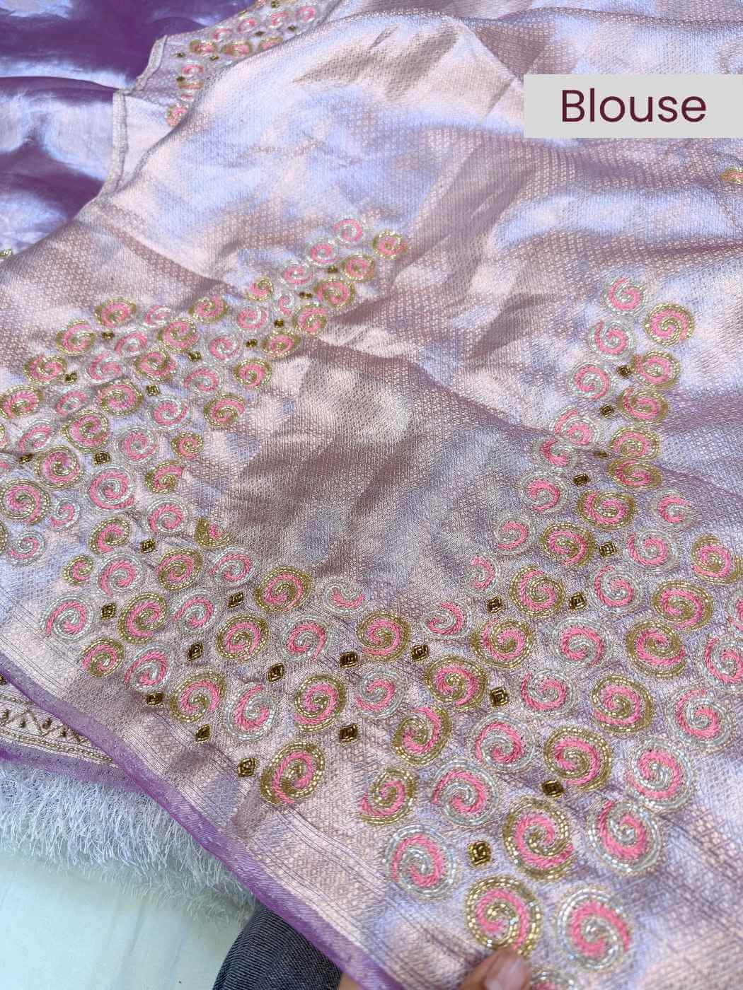 Lavender Noor silk saree with elegant handwoven detailing