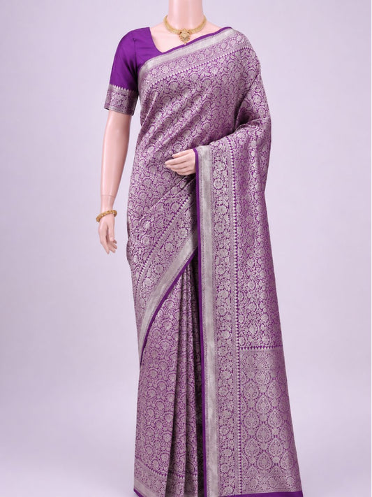 Magenta Purple Katan Silk Saree Dummy View 01