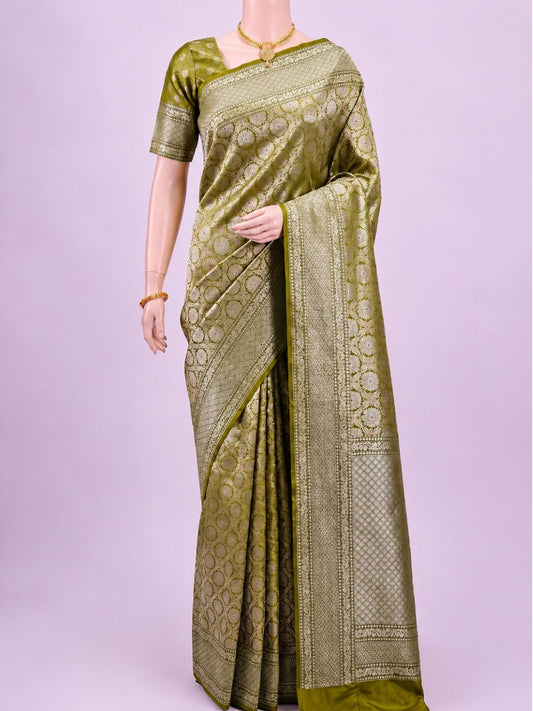 Green Katan Silk Saree Dummy View 01